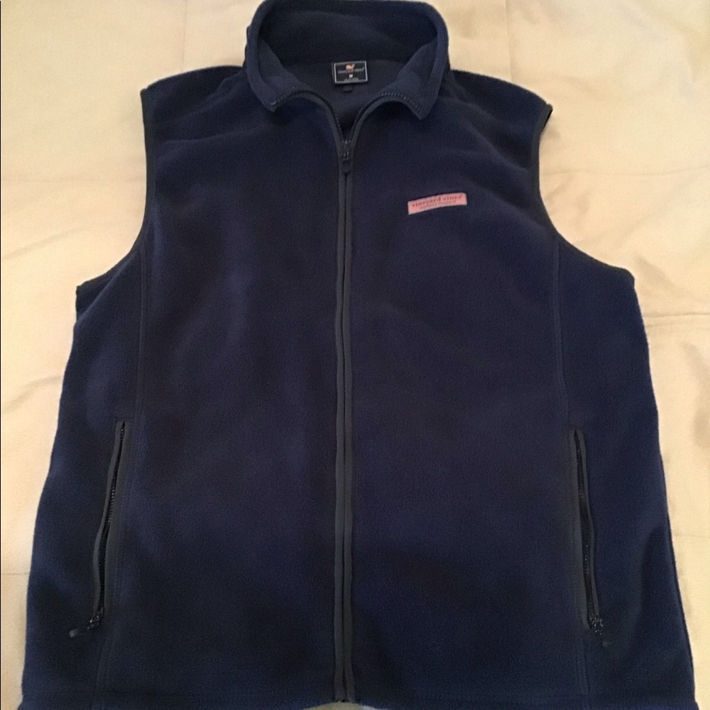 VINEYARD VINES Fleece Zip Up Vest Navy Men’s Size Medium